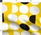 Mod Scandinavian Retro Geometric Yellow Black Mid Century Circles Custom Printed Fabric by Spoonflower Various Fabrics by the Yard or Fat Quarter